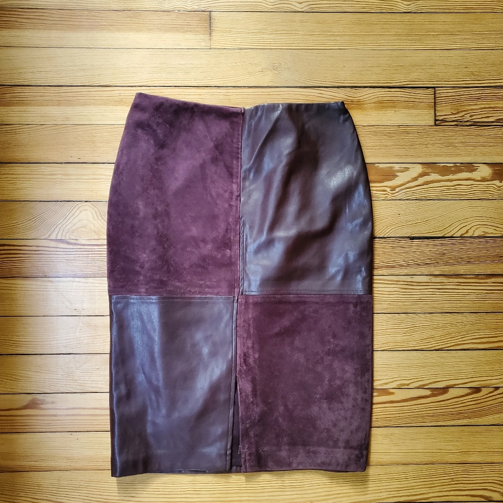 Ivanka Trump Patchwork faux leather pencil skirt
